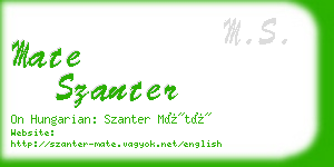 mate szanter business card